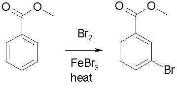 br2 febr3 benzoate methyl bromination